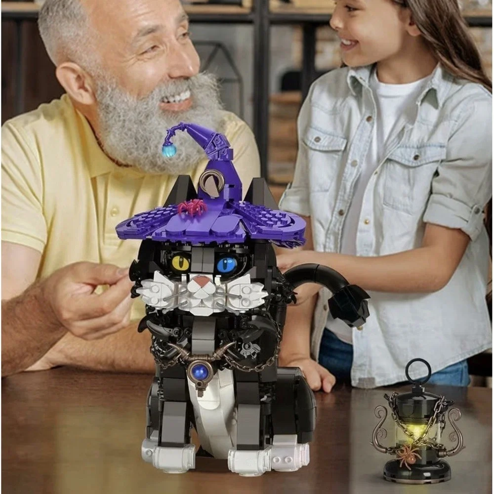 Magic Cat Building Blocks for Adult, Collectible Cat Model Set